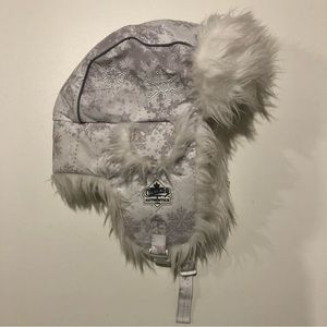 Choko Authentics Trapper Hat White and Grey Womens O/S